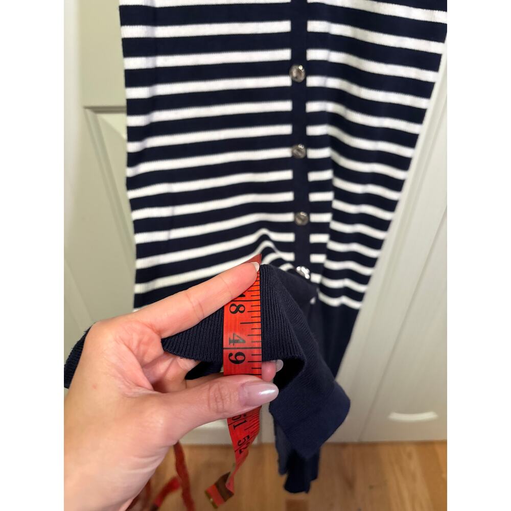 Ellen Tracy Striped Knit Sleeveless Button Dress XL - Picture 6 of 8